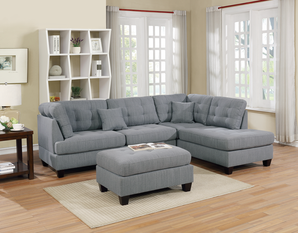 3-PCS SECTIONAL in Gray