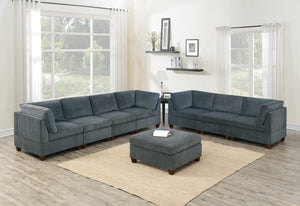 Grey Chenille Modular Sofa Set 8pc Set