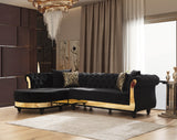 Julia Sectional Black Velvet Fabric