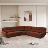 113" Dark Orange Large Lamb Fabric Sectional