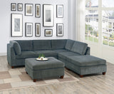 Grey Chenille Modular Sectional 6pc Set