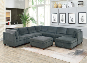 Grey Chenille Modular Sectional 9pc Set