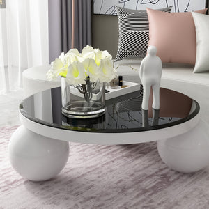 38.6" Inch Round Tempered Glass Table