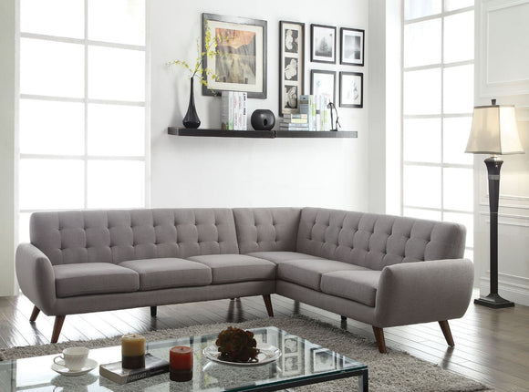 Essick Sectional Sofa in Light Gray Linen