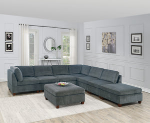 Grey Chenille Modular Sectional 8pc Set