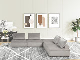 Anna Light Gray Velvet 5 Pc Sectional Sofa