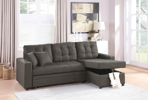 Ash Black Convertible Sectional Reversible