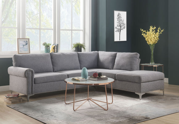 Melvyn Sectional Sofa in Gray Fabric