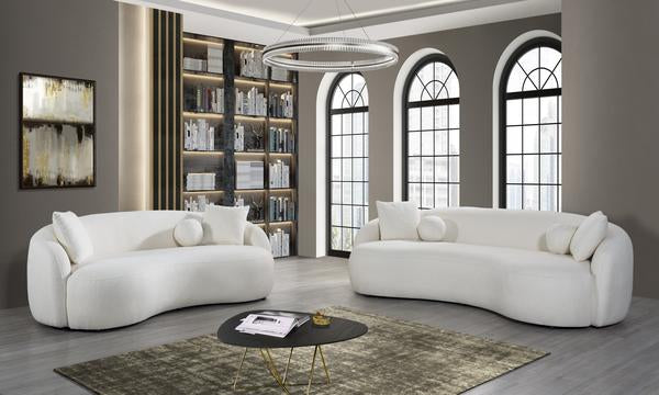 BONITA IVORY BOUCLE SOFA & LOVESEAT