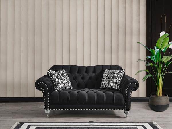 JULIETTE BLACK VELVET SOFA & LOVESEAT