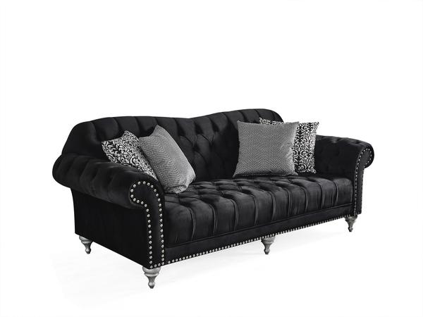 JULIETTE BLACK VELVET SOFA & LOVESEAT
