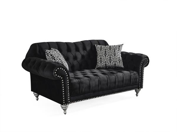 JULIETTE BLACK VELVET SOFA & LOVESEAT