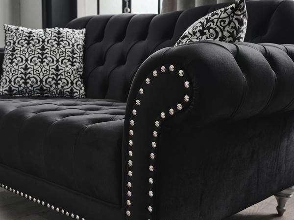 JULIETTE BLACK VELVET SOFA & LOVESEAT