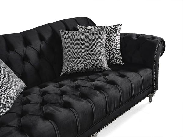 JULIETTE BLACK VELVET SOFA & LOVESEAT