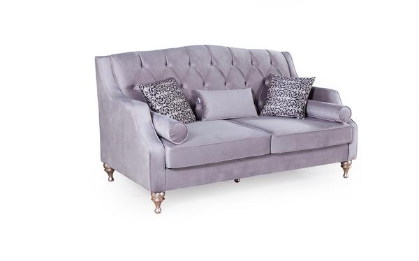 LOTUS COBBLESTONE VELVET SOFA & LOVESEAT