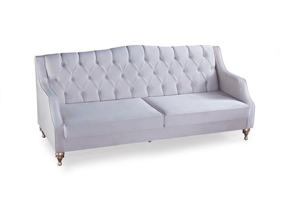 LOTUS IVORY VELVET SOFA & LOVESEAT