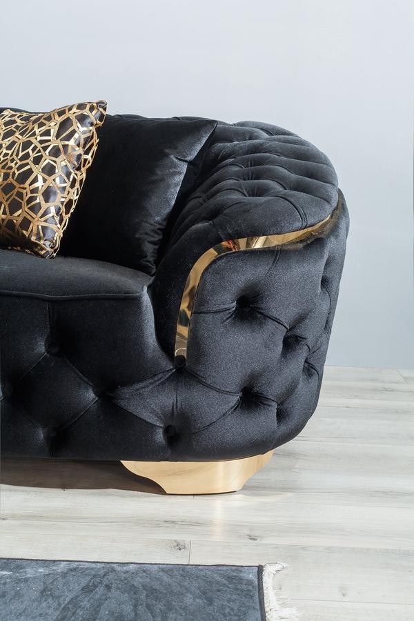 LUPINO BLACK VELVET SOFA & LOVESEAT