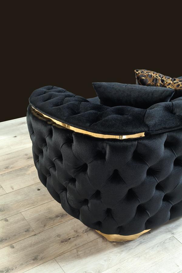 LUPINO BLACK VELVET SOFA & LOVESEAT