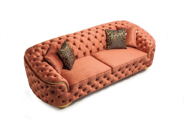 Orange 2024 velvet loveseat