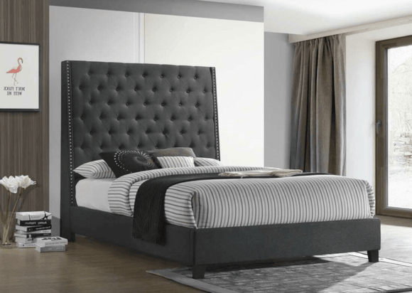 ALEXIS CHARCOAL LINEN 6FT TALL BED