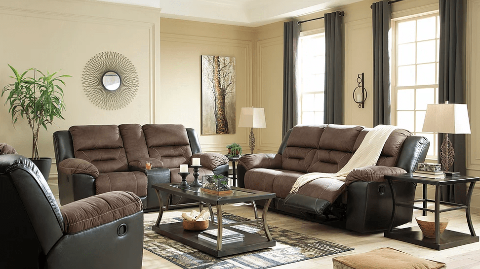 EARHART BROWN RECLINING SOFA & LOVESEAT