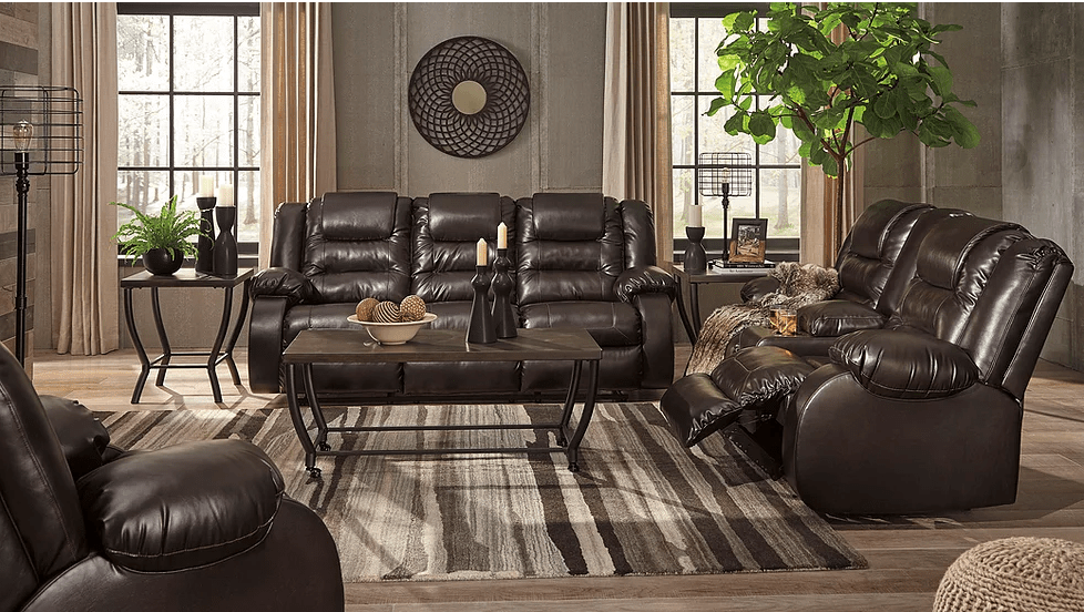VACHERIE BROWN RECLINING SOFA & LOVESEAT