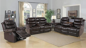 ISABEL DARK BROWN RECLINING SOFA & LOVESEAT