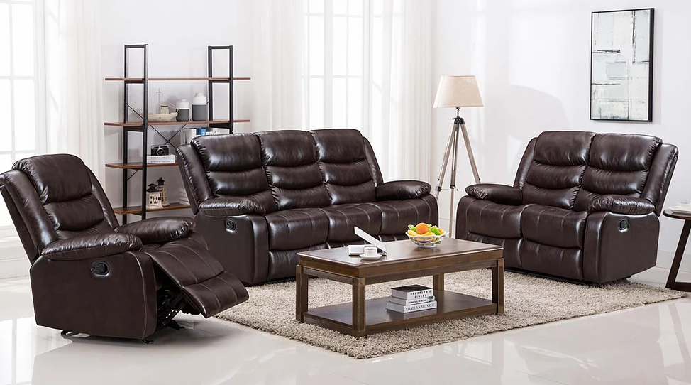 MIAMI BROWN RECLINING SOFA & LOVESEAT