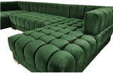 ARIANA GREEN VELVET DOUBLE CHAISE SECTIONAL