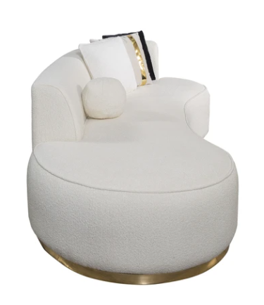 ELLA IVORY BOUCLE CHAISE LOUNGE