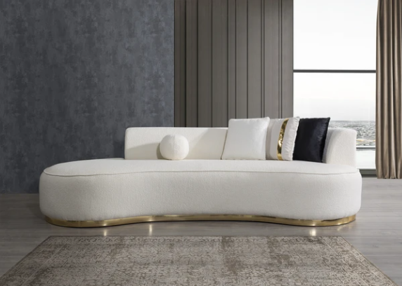 ELLA IVORY BOUCLE CHAISE LOUNGE