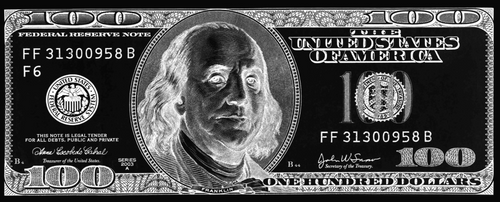 100 $ Bill Silver Art