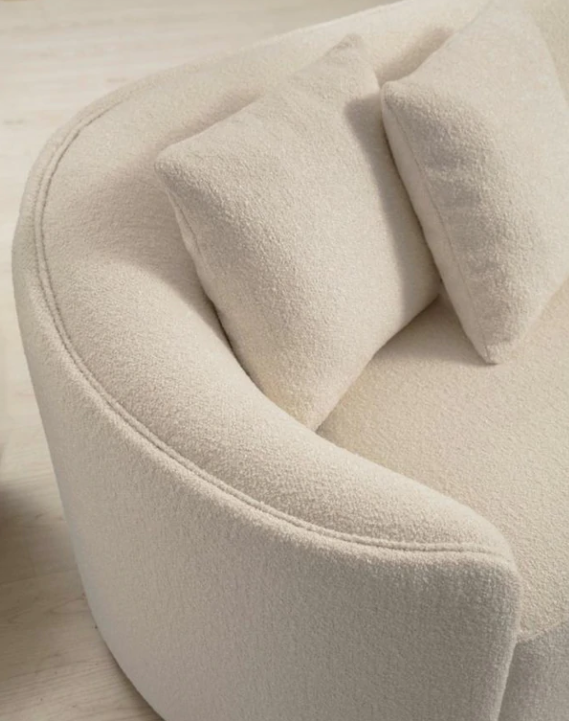 CLOE IVORY BOUCLE CURVED RAF SECTIONAL