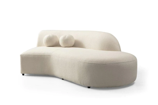 CLOE IVORY BOUCLE CURVED RAF SECTIONAL