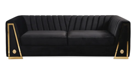 SHEILA BLACK VELVET SOFA & LOVESEAT