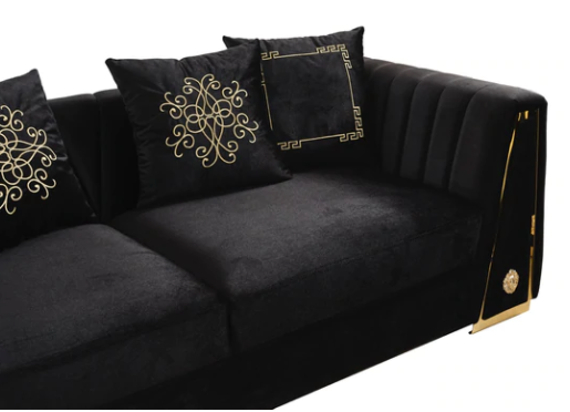 SHEILA BLACK VELVET SOFA & LOVESEAT