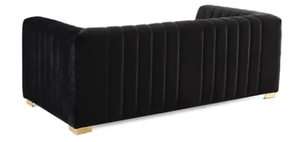 SHEILA BLACK VELVET SOFA & LOVESEAT