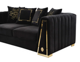 SHEILA BLACK VELVET SOFA & LOVESEAT