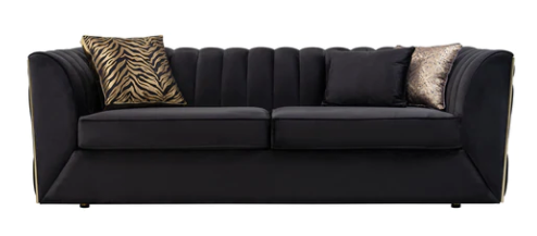 DREAM BLACK VELVET SOFA & LOVESEAT