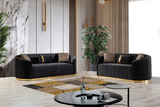 ASTER BLACK VELVET SOFA & LOVESEAT