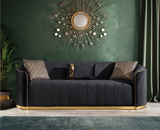 ASTER BLACK VELVET SOFA & LOVESEAT