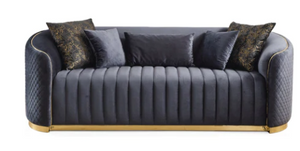 ASTER CHARCOAL VELVET SOFA & LOVESEAT