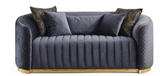 ASTER CHARCOAL VELVET SOFA & LOVESEAT