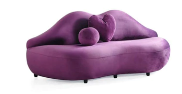 LIPS PURPLE VELVET LOVESEAT