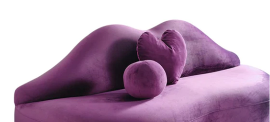 LIPS PURPLE VELVET LOVESEAT