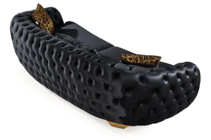 VICTORIA BLACK VELVET SOFA & LOVESEAT