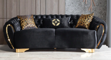 VICTORIA BLACK VELVET SOFA & LOVESEAT