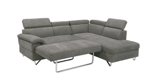JUSTIN GRAY FABRIC SECTIONAL WITH PULL OUT BED