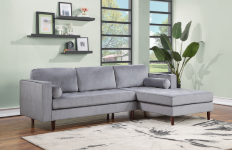 ROXY GREY VELVET SECTIONAL