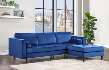ROXY BLUE VELVET SECTIONAL